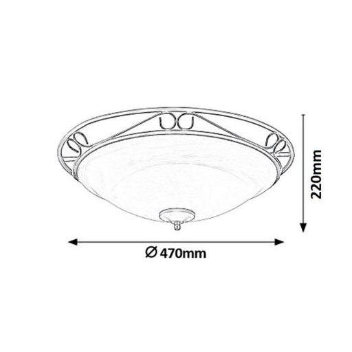 RÁBALUX 3723 ATHEN 3*E27 470MM   KOVÁCSOLTVAS FEKETE/FEHÉR  (20745)