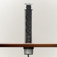Elosztó Rejtett 3-as 2xUSB 20430BU  (30664)