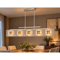 RÁBALUX 2980 KRISTÁLYOS BOROSTYÁN CSILLÁR 4*G9  (34221)