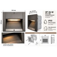 LEGRAND SARLAM 512376 1*26W BEÉPÍTHETŐ IP55  (34907)