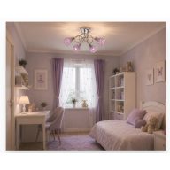   RÁBALUX 6090 ELLE LILAC 4*E14 KRÓM/LILA MENNYEZETI LÁMPA  (3882)