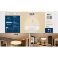   RÁBALUX 5521 ALBA 3*E27 SZATÉN KRÓM/FEHÉR 380MM FÜGGESZTÉK  (38837)