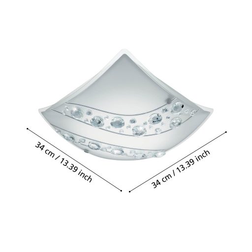 Eglo 95578 NERINI 16W 1500lm 4000k fehér/kristály mennyezeti  (42808)