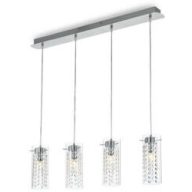   IDEALLUX IGUAZÚ 4-ES FÜGGESZTÉK E14 KRÓM-KRISTÁLYOS  (44372)