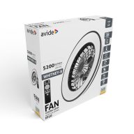   AVIDE WHITNEY FEKETE VENTILÁTOROS LÁMPA AFCLCCT-48W-15W-WHB  (48638)