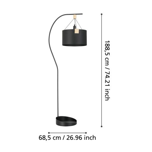 EGLO 39947 POTOSI FEKETE.FA ÁLLÓLÁMPA 1870MM E27-ES  (58338)