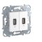 UNICA USB DUPLA ALJ FEHÉR MGU5.929.18ZD  (60780)