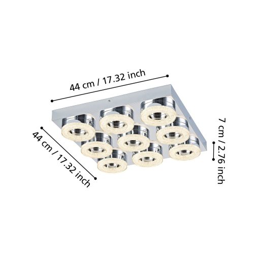 EGLO 95665 FRADELO KRÓM 9X4W 3000K 440x440x70MM 3600LM
