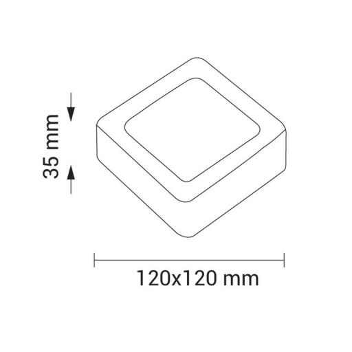 LEDPANEL 7W FK SZÖGLETES 4000K FEHÉR  (65025)