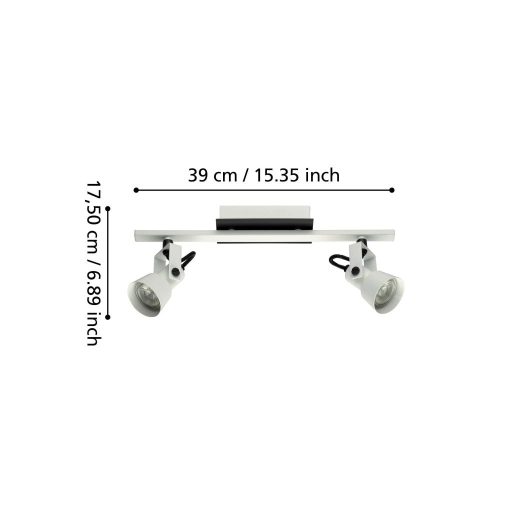 EGLO 97372 TRILLO 2*GU10/4.5W 3000K FEHÉR/FEKETE MENNYEZETI