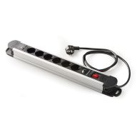   Elosztó 6-os 2db USB kapcsolós fekete túlfeszültség )  (9484)